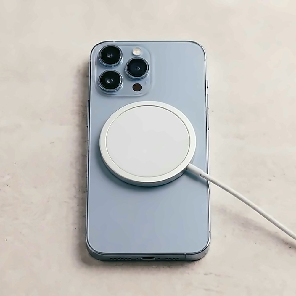 Chargeur sans fil magnétique blanc