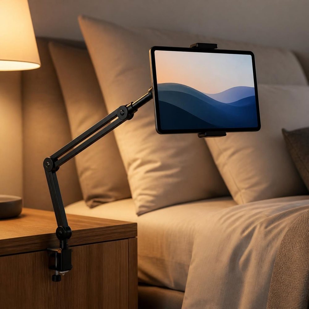 Support articulé pour téléphone sur un bureau